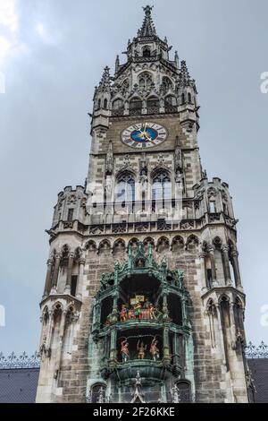 The Rathaus-Glockenspiel in Munich Stock Photo