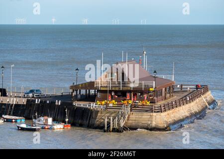BROADSTAIRS, KENT/UK - JANUARY 29 : View of a cafe on Broadstairs jetty on January 29, 2020 Stock Photo