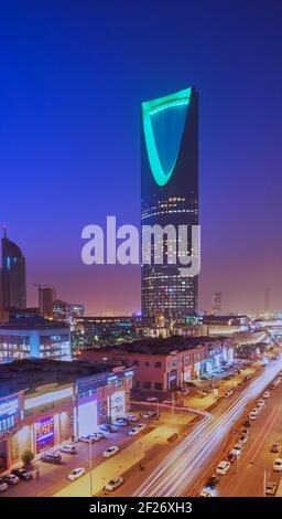 kingdom tower riyadh the landmark building of the saudi capital Stock Photo