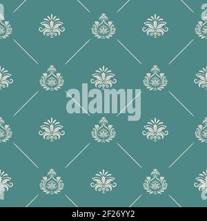 Wallpaper in royal baroque style. Background seamless royal baroque endless pattern, royal baroque decor backdrop, renaissance damask vector pattern Stock Vector