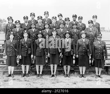 First African American Nurses Land in England. Group of First African American nurses assigned to European Theatre of Operations during World War II arrive in England Stock Photo