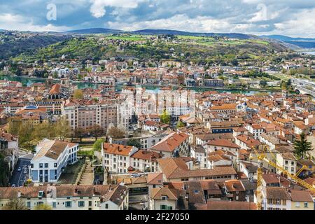 An aerial view of Vienne, France Stock Photo