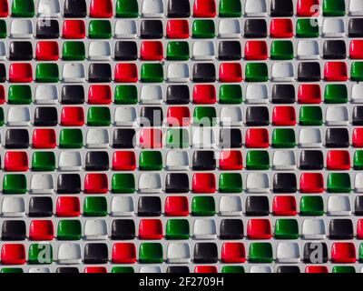 Chairs of a football stadium in the Arab Emirates Stock Photo