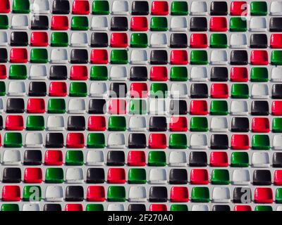 Chairs of a football stadium in the Arab Emirates Stock Photo