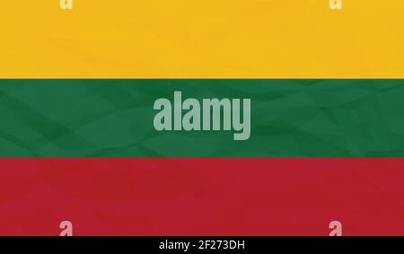 Lithuania flag with waving grunge texture. Vector background. Stock Vector