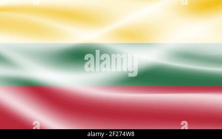 Lithuania flag with waving grunge texture. Vector background. Stock Vector