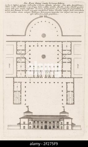 Villa map and façade designed by Andrea Palladio; Villas of Palladio ...