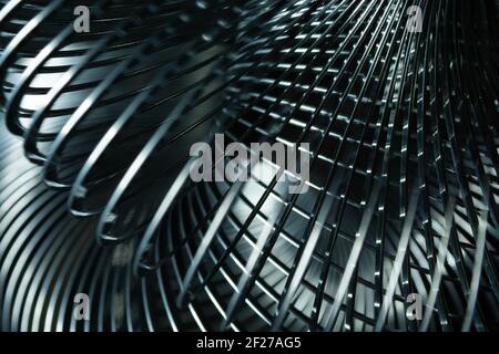 Abstract metal spirals with black background. Stock Photo