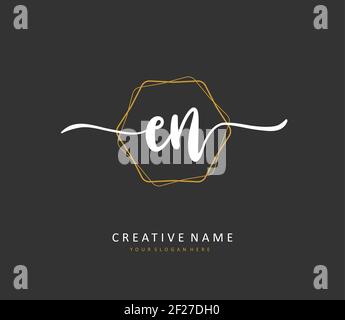 E N EN Initial letter handwriting and signature logo. A concept handwriting initial logo with template element. Stock Vector