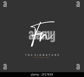 F N FN Initial letter handwriting and signature logo. A concept handwriting initial logo with template element. Stock Vector