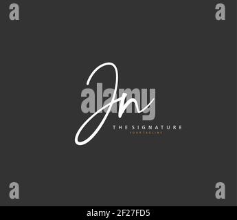 J N JN Initial letter handwriting and signature logo. A concept handwriting initial logo with template element. Stock Vector