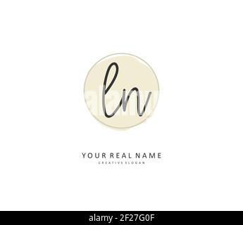 L N LN Initial letter handwriting and signature logo. A concept handwriting initial logo with template element. Stock Vector