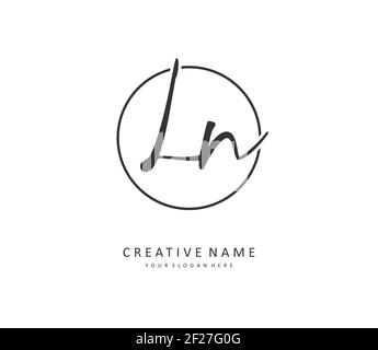 L N LN Initial letter handwriting and signature logo. A concept handwriting initial logo with template element. Stock Vector