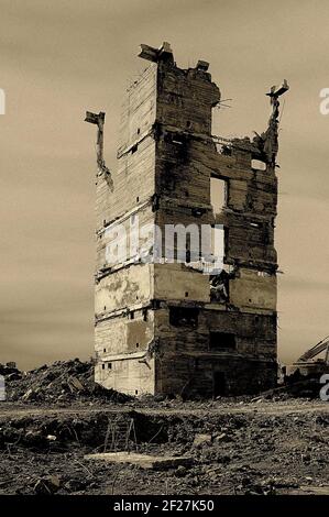 Disassembly of the unfinished building in Moscow Stock Photo