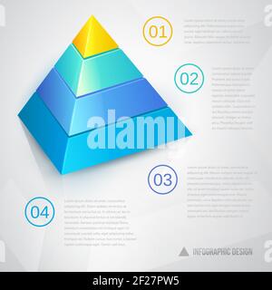 Presentation template with pyramidal diagram ant text, vector eps10 illustration Stock Vector