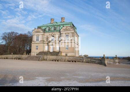 Hermitage Hunting Lodge during a lovely winter day with clear sky Stock Photo