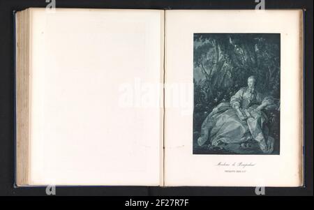 Photo production of a painting, representing a portrait of Madame de Pompadour; Madame De Pompadour .. Stock Photo