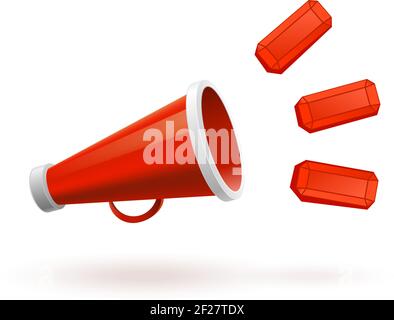 Vector Red Megaphone isolated on white background Stock Vector
