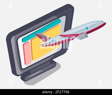 airline booking website concept icon vector illustration Stock Vector