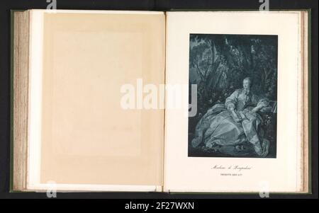 Photo production of a painting, representing a portrait of Madame de Pompadour; Madame De Pompadour .. Stock Photo