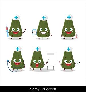 Doctor profession emoticon with squash cartoon character. Vector illustration Stock Vector