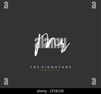 MR Initial letter handwriting and signature logo. A concept handwriting initial logo with template element. Stock Vector