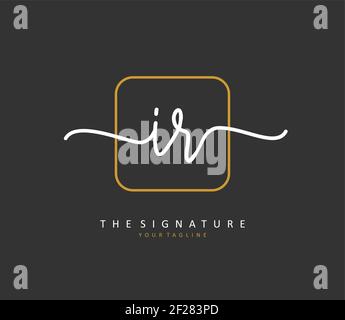 IR Initial letter handwriting and signature logo. A concept handwriting initial logo with template element. Stock Vector