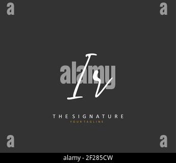 IR Initial letter handwriting and signature logo. A concept handwriting initial logo with template element. Stock Vector