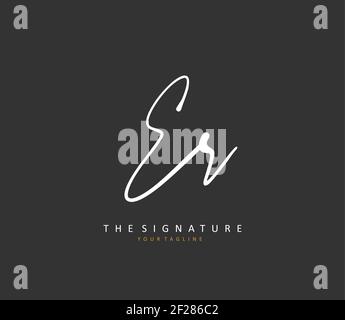 ER Initial letter handwriting and signature logo. A concept handwriting initial logo with template element. Stock Vector