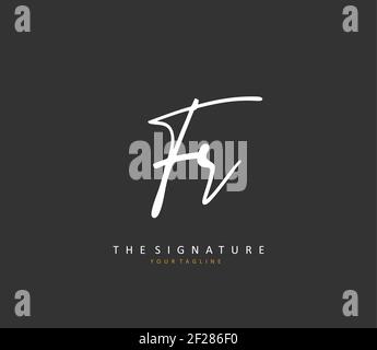 FR Initial letter handwriting and signature logo. A concept handwriting initial logo with template element. Stock Vector