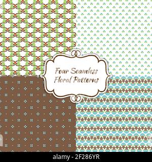 Endless Modern Seamless Floral Background for Web Page  Wall Papers  Pattern Fills and Cards Stock Vector