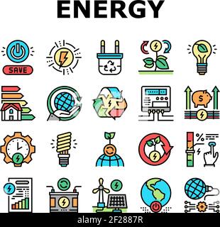 Energy Saving Tool Collection Icons Set Vector Stock Vector Image & Art ...