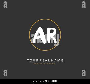 AR Initial letter handwriting and signature logo. A concept handwriting initial logo with template element. Stock Vector