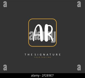 Initial Letter AR Logo - Handwritten Signature Style Logo - Simple ...