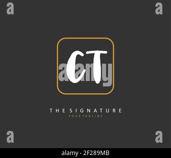 Ct Lettering CT Handwritten Signature logo - Vector Logo Template for Beauty ...