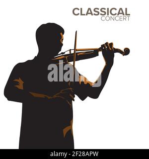 Violin Musician Playing on illustration graphic vector Stock Vector