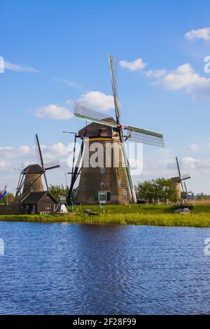 Windmills in Kinderdijk - Netherlands Stock Photo