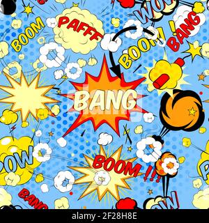 Seamless pattern background with comic book speech bubbles vector illustration Stock Vector
