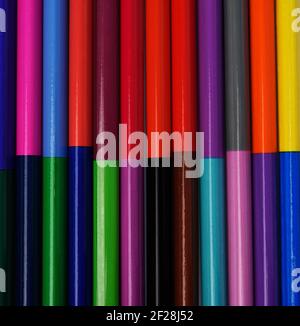 Wooden colored pencils Stock Photo