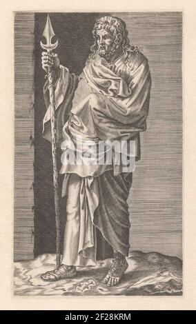 Simon; Christus en twaalf apostelen.The apostle Simon De Zeloot. Part of a series of 13 prints with Christ and the twelve apostles. Stock Photo