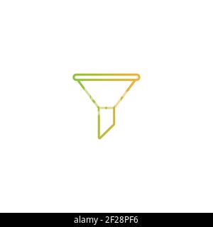 data filter outline. flat data funnel icon. isolated on white background. Analytics info, tunnel information, flow exploration, vector illustration. O Stock Vector