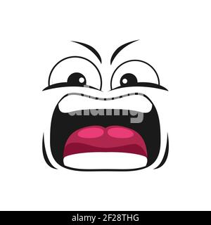 Shouting smiley with wide open mouth isolated screaming character ...