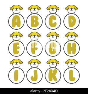 Dog alphabet collection, vector art and illustration. Stock Vector