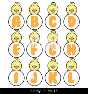 chick alphabet collection, vector art and illustration Stock Vector ...