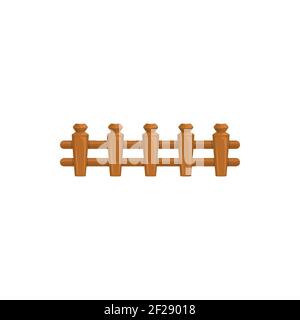 Outdoor barrier of pickets, hardwood garden slats isolated wooden fence. Vector parallel farming boundary picket, wood fence old timber plank panels r Stock Vector