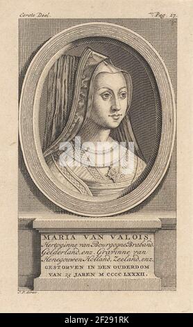 Portret van Maria, hertogin van Bourgondië.Portrait of Maria, Duchess ...