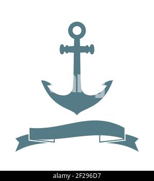 Anchor badge isolated on white. vector illustration Stock Vector