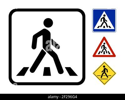 Pedestrian symbol vector illustration isolated on white background Stock Vector
