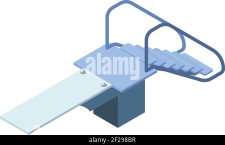 Stairs diving board icon. Isometric of stairs diving board vector icon for web design isolated on white background Stock Vector