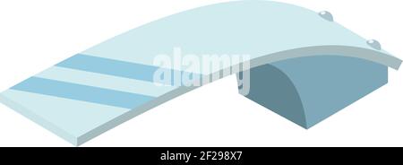 Glass diving board icon. Isometric of glass diving board vector icon for web design isolated on white background Stock Vector